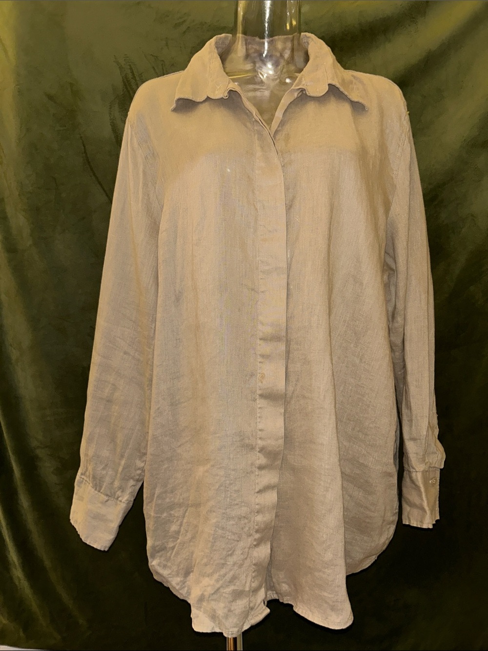 H&M Women’s Button-Down Linen Shirt - Light Beige